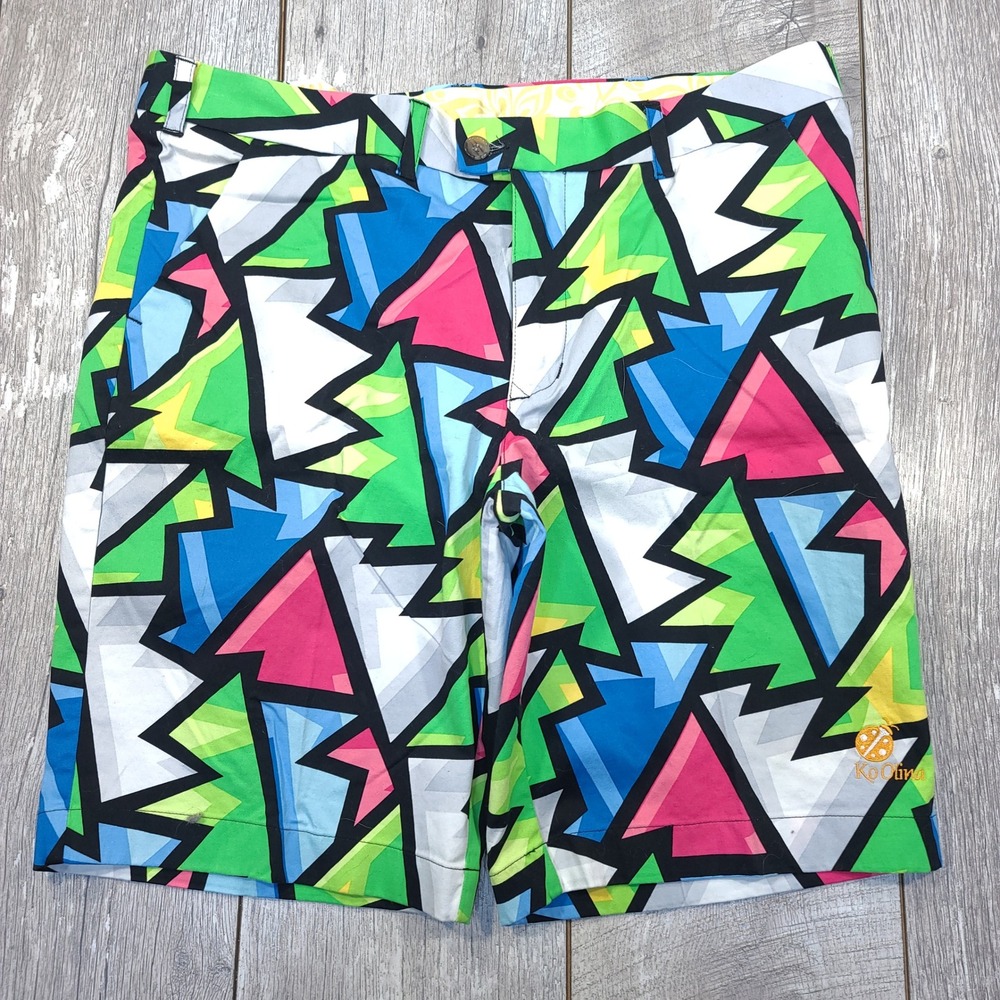 Loudmouth Golf Shorts Mens 38 Multicolor Crystal Ko Olina Resort Pattern